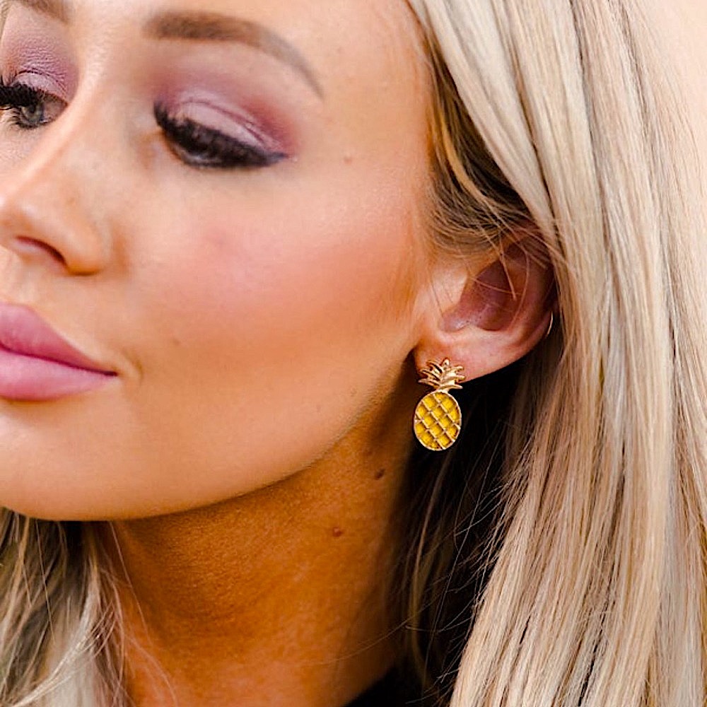 🆕🌿🍍CITY: Pineapple Studd Earrings